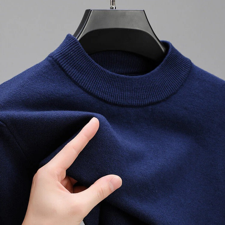 High-Quality Men's Cashmere Sweater with Elegant Hem