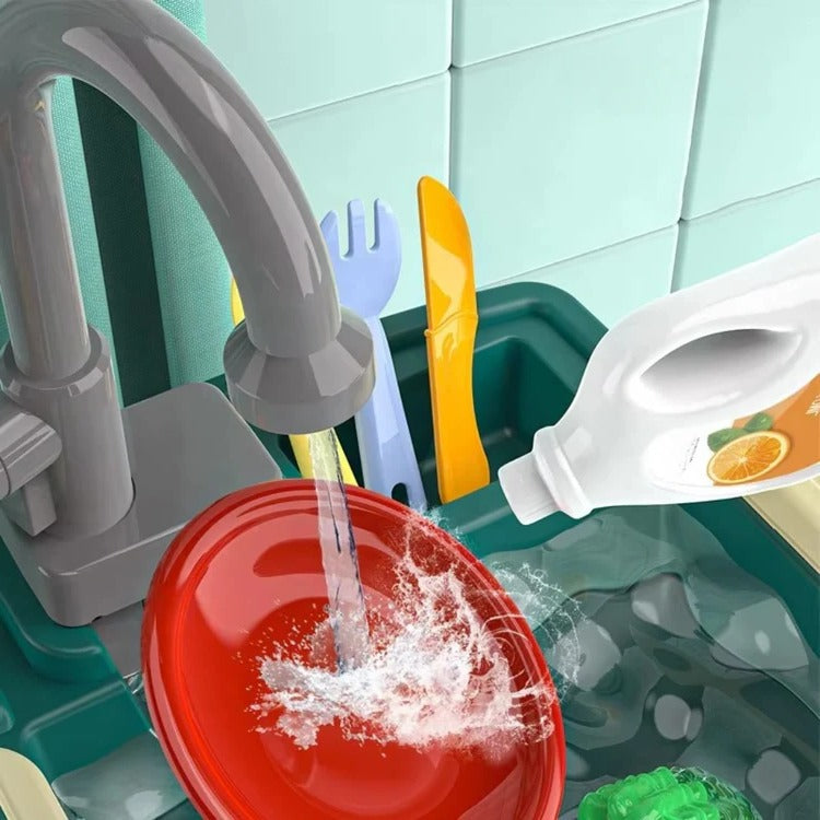 Children's Play Kitchen with Flowing Water Feature
