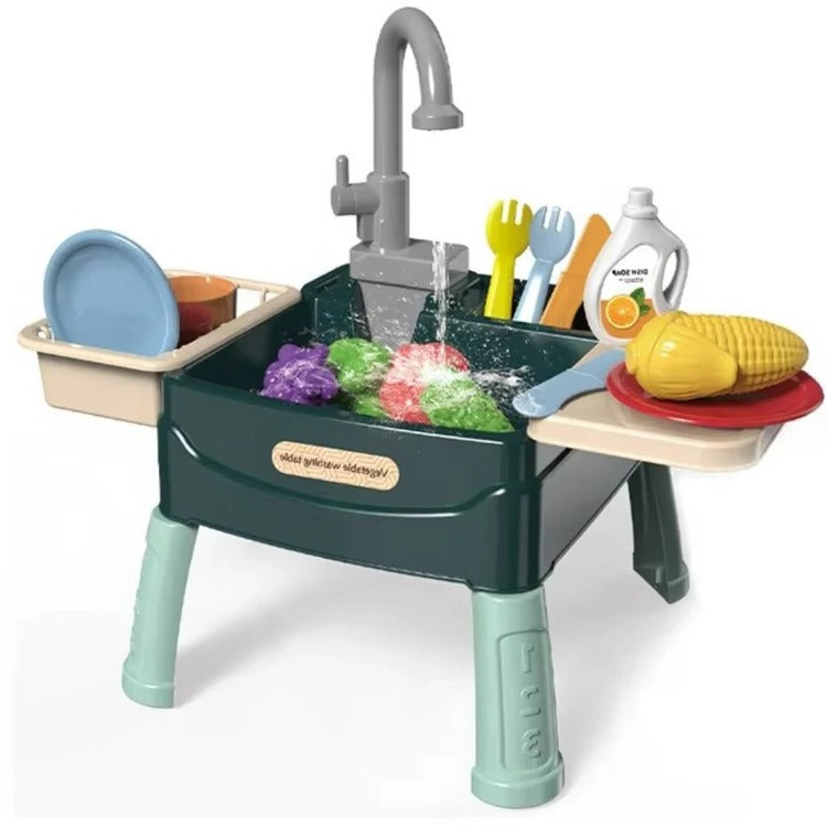 Children's Play Kitchen with Flowing Water Feature