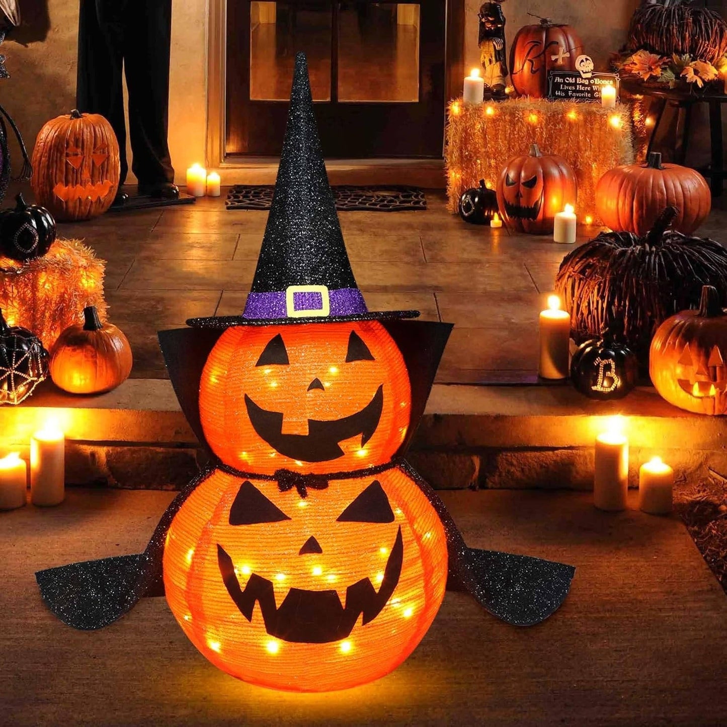 3ft Halloween Collapsible Lighted In/Outdoor Pumpkin...