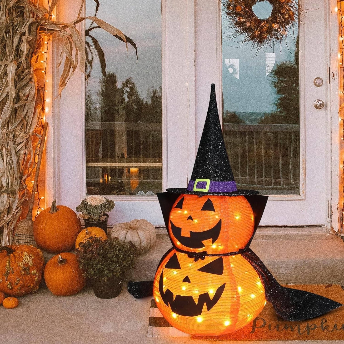 3ft Halloween Collapsible Lighted In/Outdoor Pumpkin...
