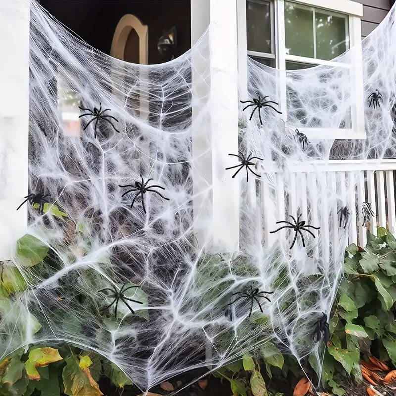 200 Sqft Spider Webs Halloween Door Decorations with...