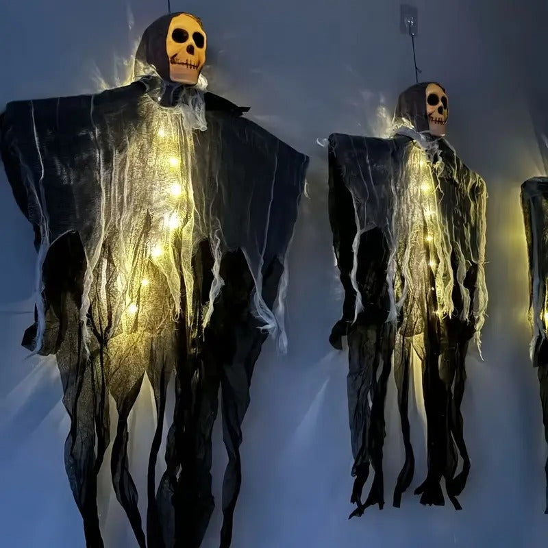 Glowing Skull Scary Outdoor Halloween Decorations- Set...