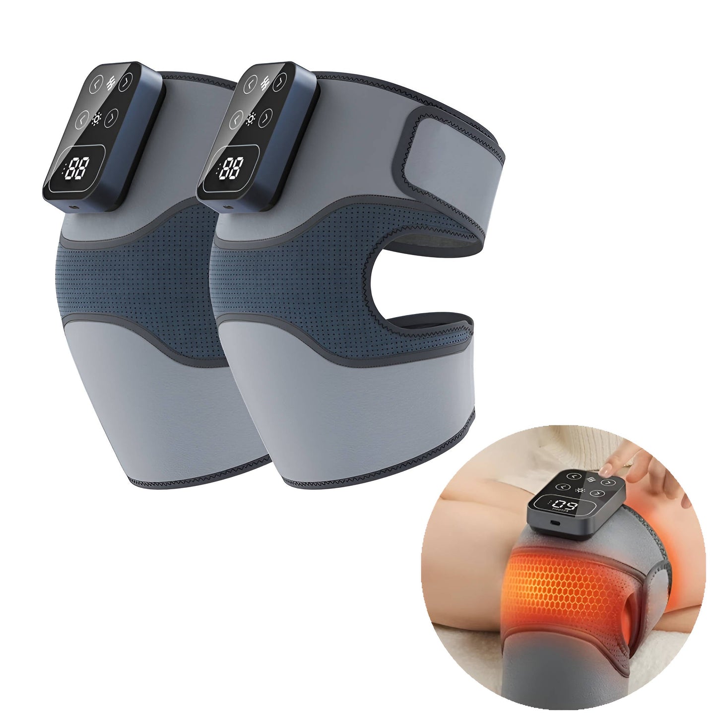 Cordless Knee Massager with Heat Vibration for Pain Relief