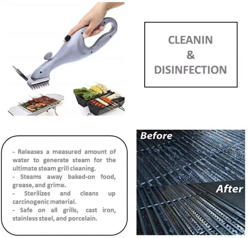 Barbecue Grill Outdoor Steam Cleaning Brush BBQ Cleaner...