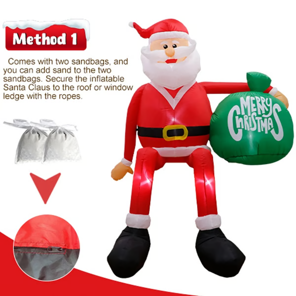 Giant 8FT LED Climbing Santa Inflatable – Premium...