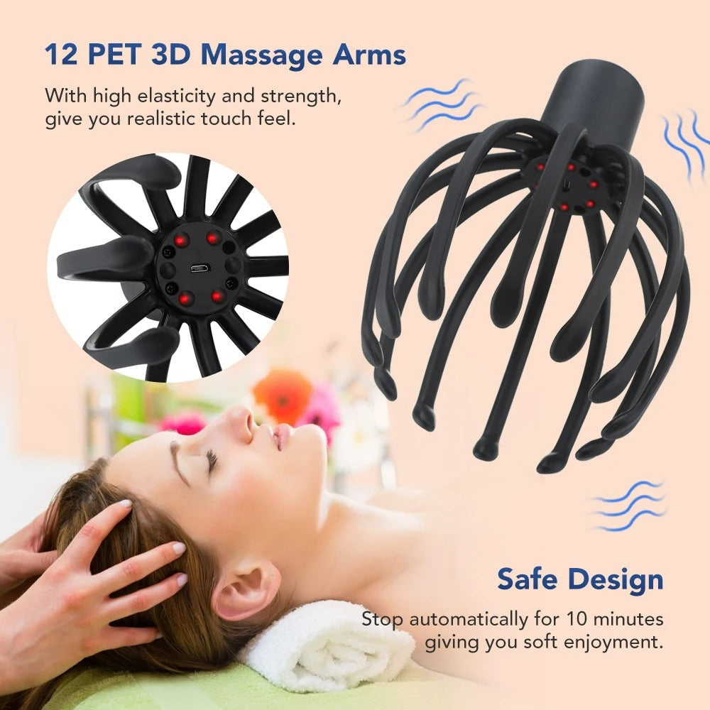 Electric Octopus Head Massager - Relaxing Scalp &...