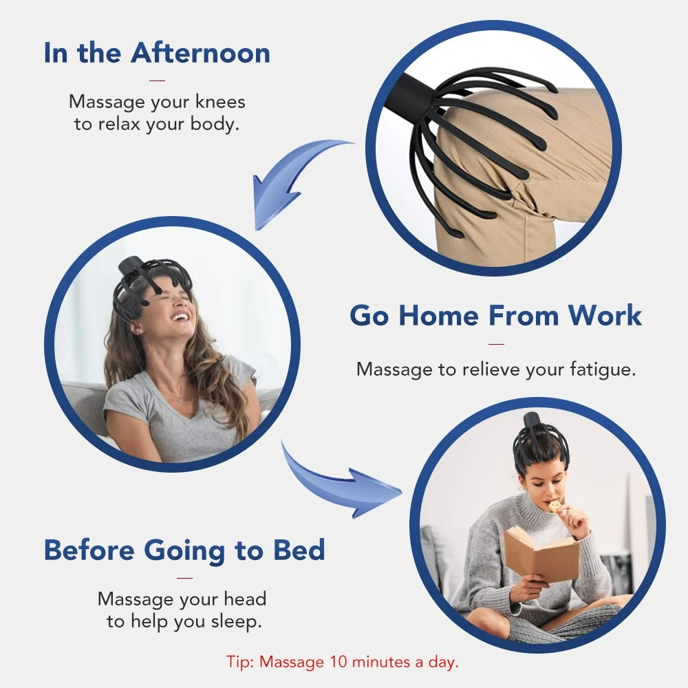 Electric Octopus Head Massager - Relaxing Scalp &...