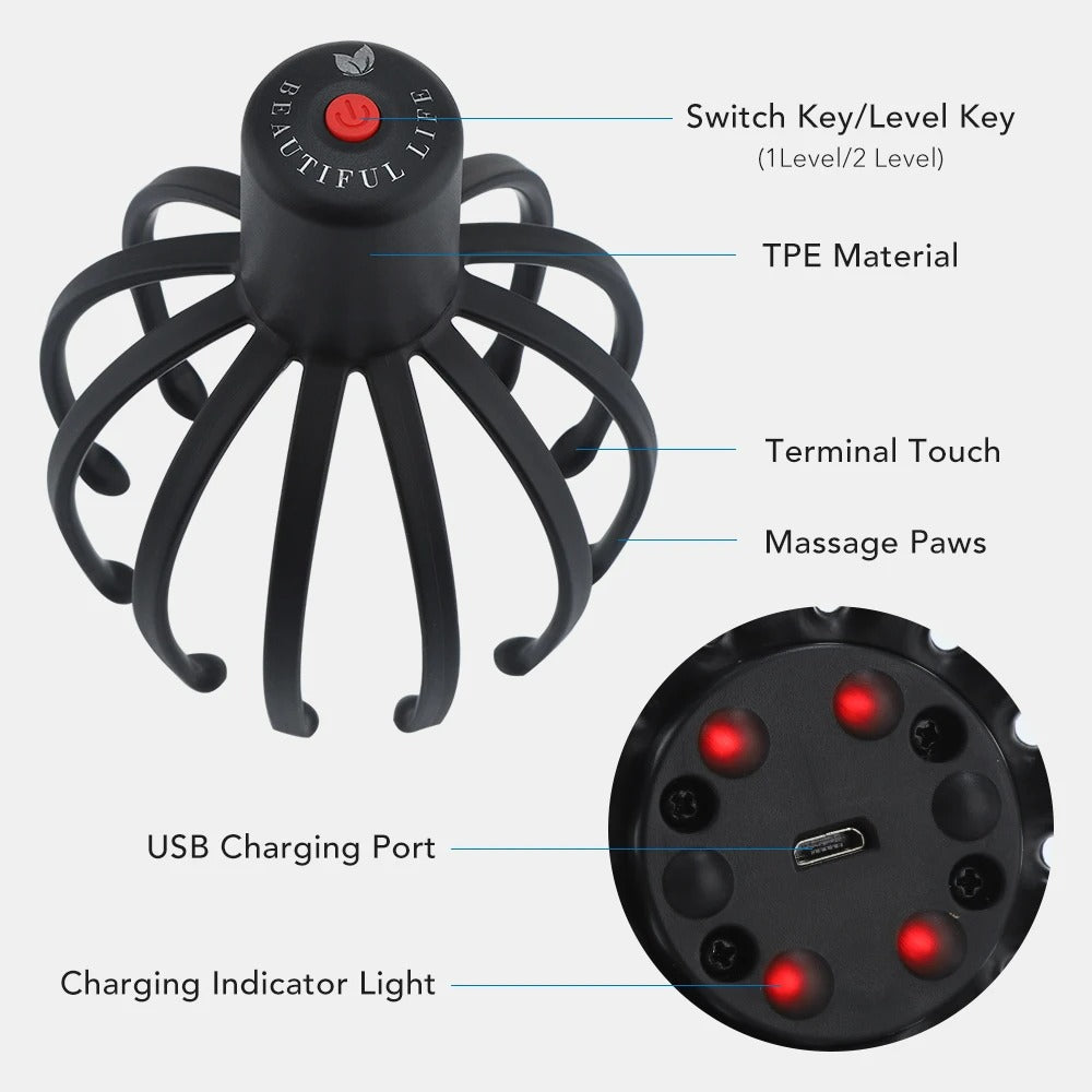 Electric Octopus Head Massager - Relaxing Scalp &...