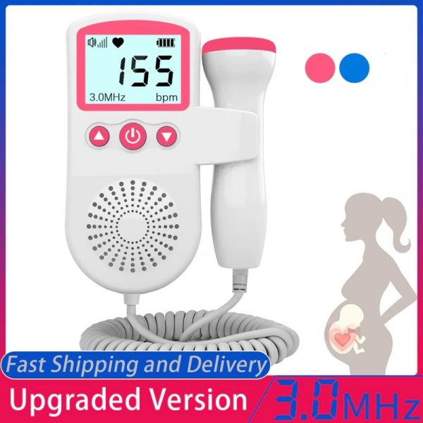 Fetal Doppler Heart Rate Monitor Home Pregnancy Baby...