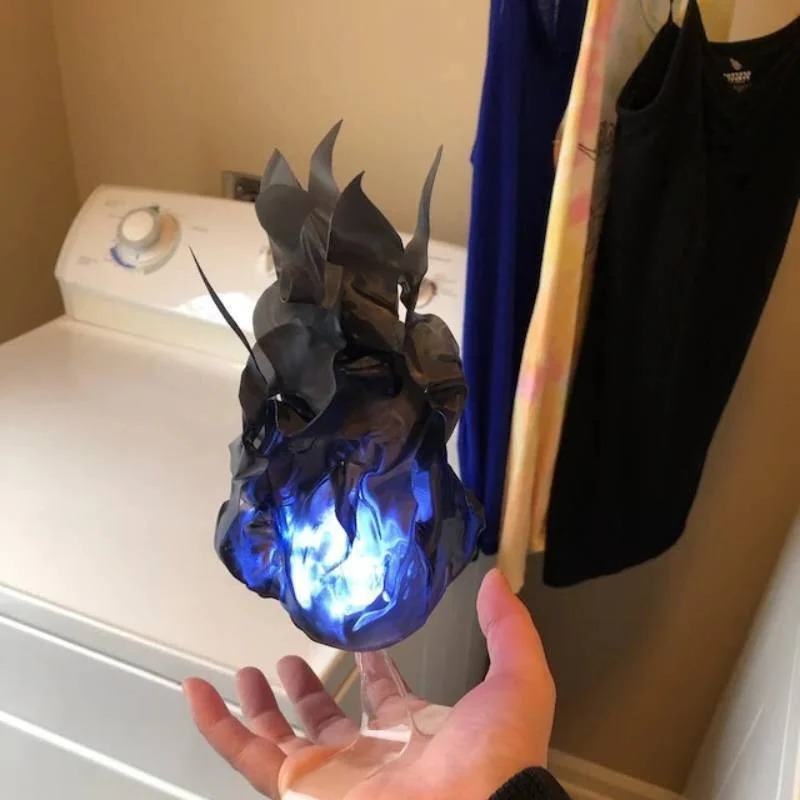 Halloween Floating Fireball Prop - LED Glowing Fireball...