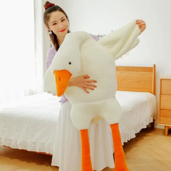 Big White Goose Throw Pillow Duck Sleeping Plush Toy...