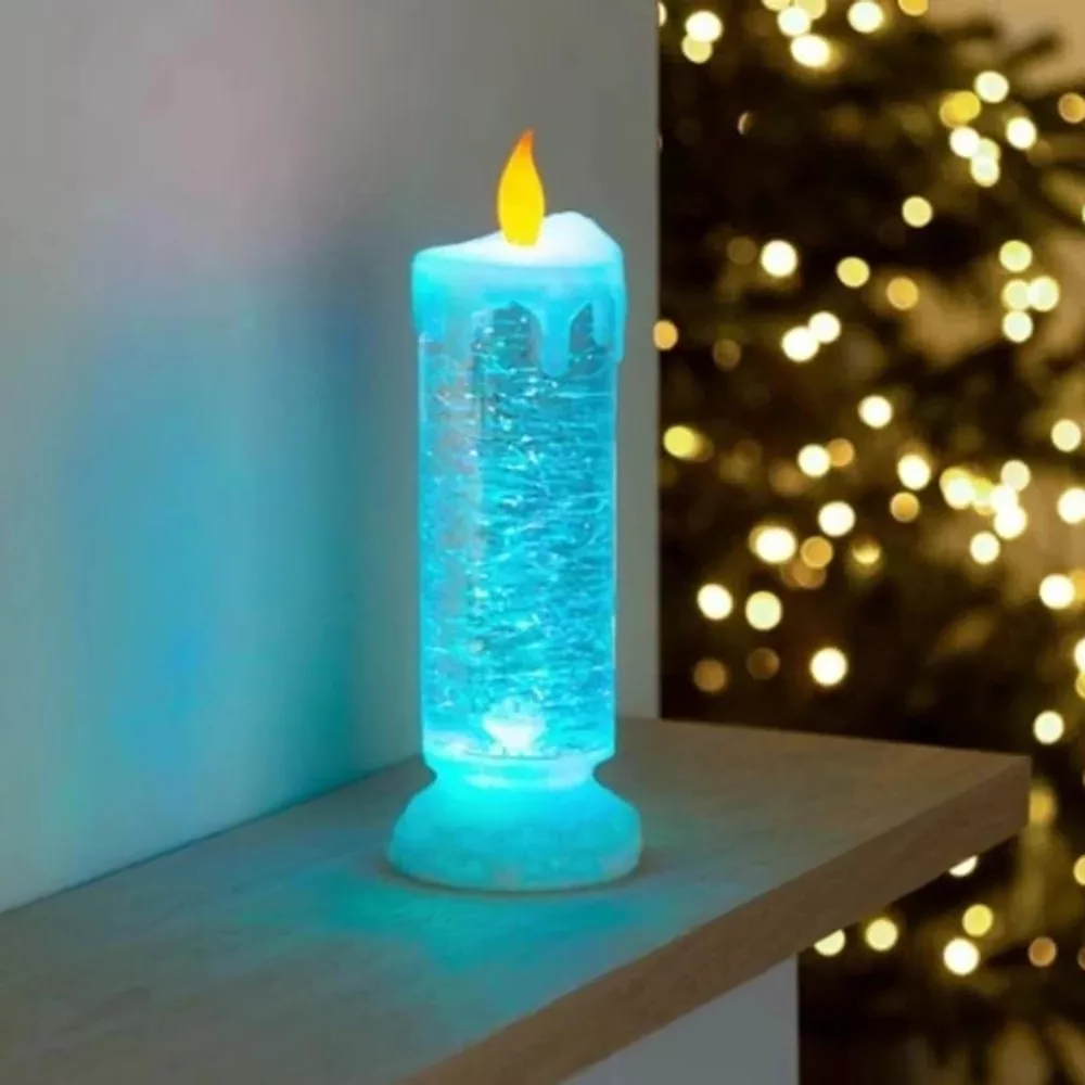 LED Christmas Candles Rechargeable with Glitter