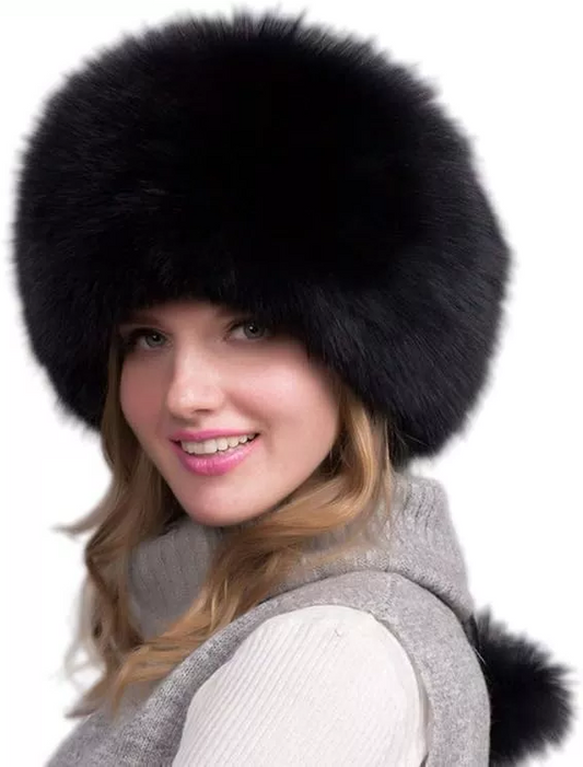 100% Natural Fox Fur Hat Women Cap Thick Fur Cap Winter...