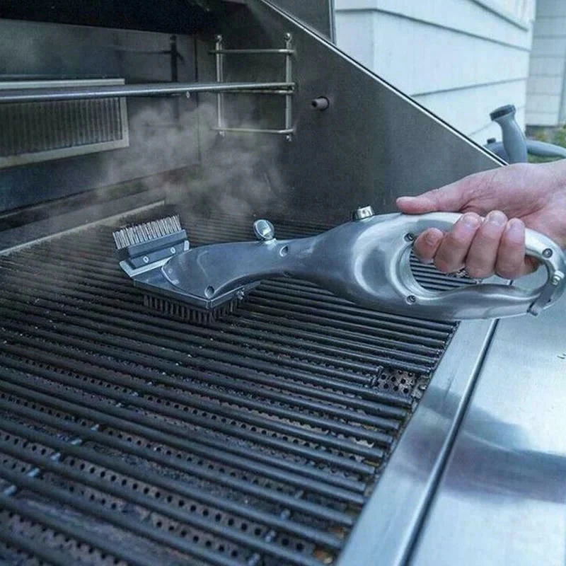 Barbecue Grill Outdoor Steam Cleaning Brush BBQ Cleaner...