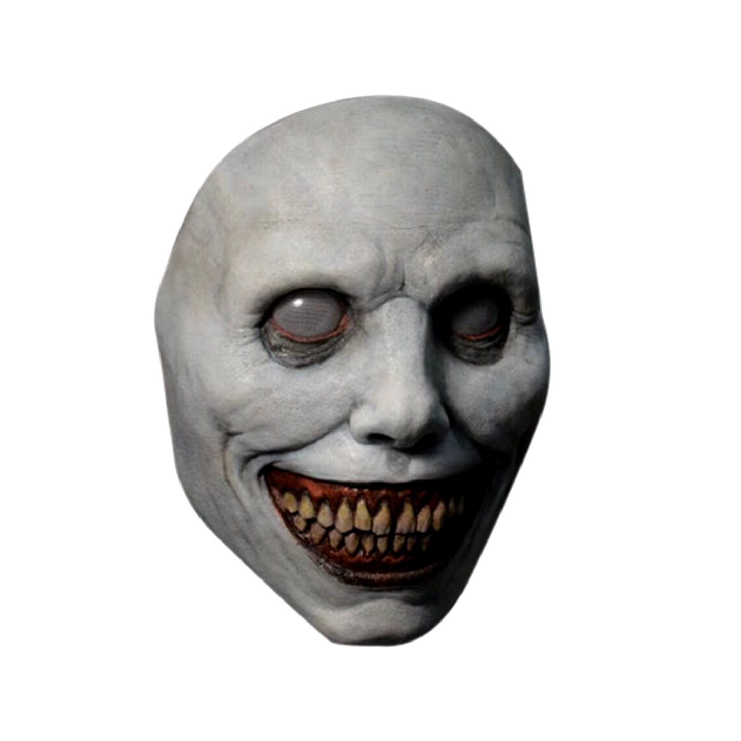 Creepy Smiling Face Evil Mask - Creepy White Eyed Demon...