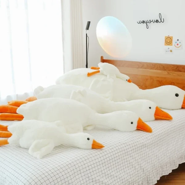 Big White Goose Throw Pillow Duck Sleeping Plush Toy...