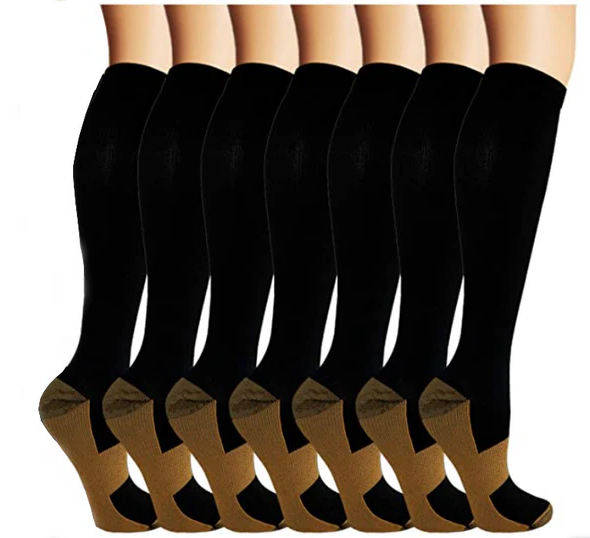 Copper Compression Socks (7 Pairs) for Women &...