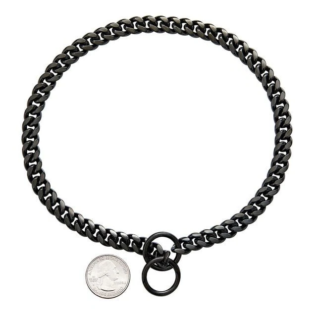 Dog Chain Collar, Black, Gold, Stainless Steel for Dogs...