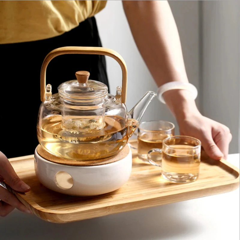 Glass Teapot Heat-Resistant Borosilicate Glass Teapot...