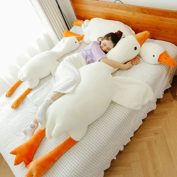 Big White Goose Throw Pillow Duck Sleeping Plush Toy...