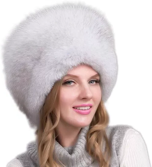 100% Natural Fox Fur Hat Women Cap Thick Fur Cap Winter...