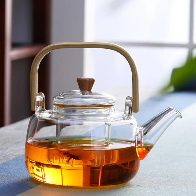 Glass Teapot Heat-Resistant Borosilicate Glass Teapot...
