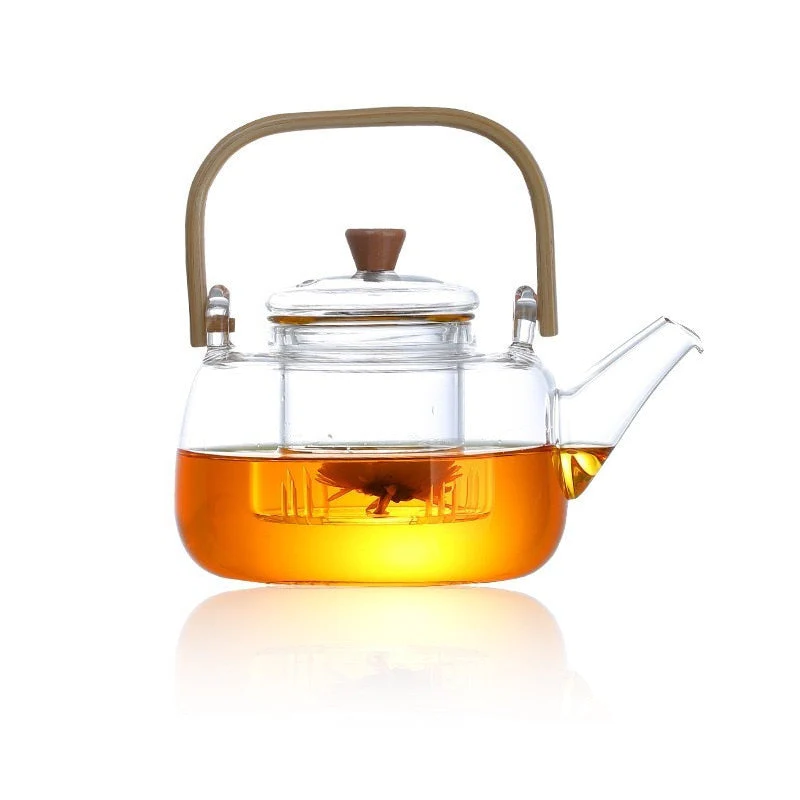 Glass Teapot Heat-Resistant Borosilicate Glass Teapot...