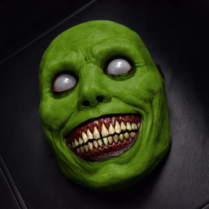 Creepy Smiling Face Evil Mask - Creepy White Eyed Demon...