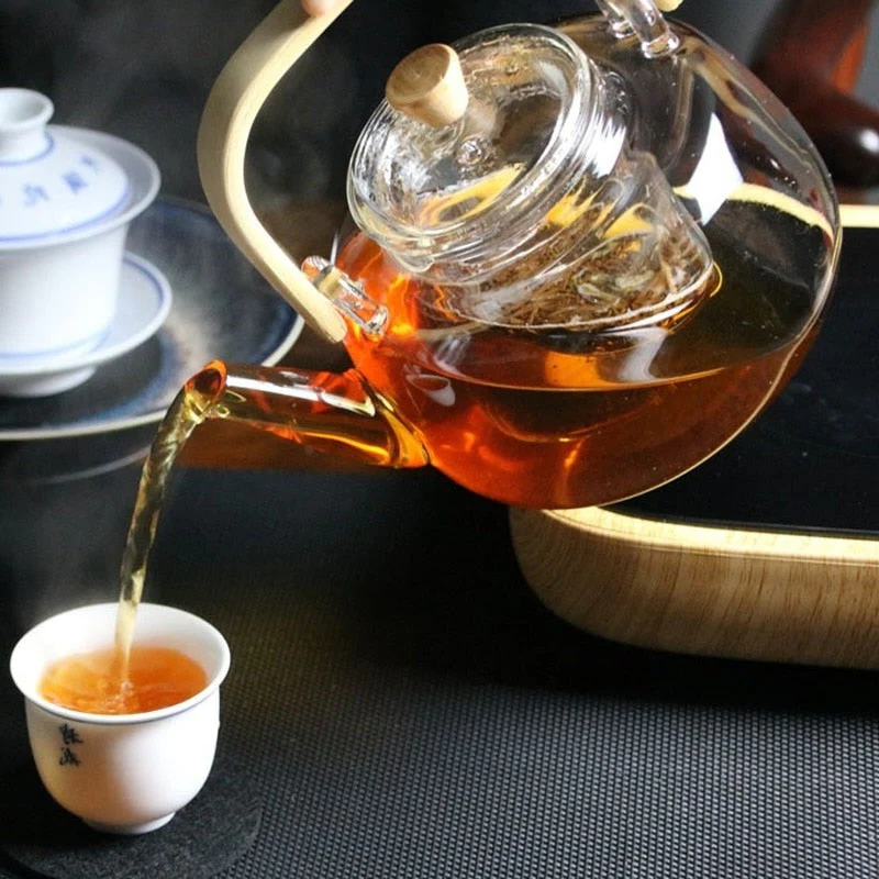 Glass Teapot Heat-Resistant Borosilicate Glass Teapot...