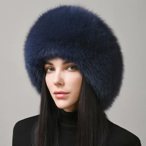 100% Natural Fox Fur Hat Women Cap Thick Fur Cap Winter...