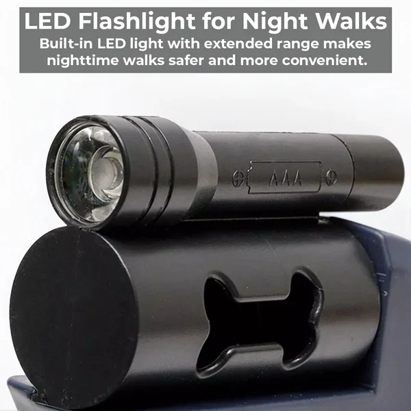 Dual Retractable Dog Leash with Flashlight & Waste Bag...