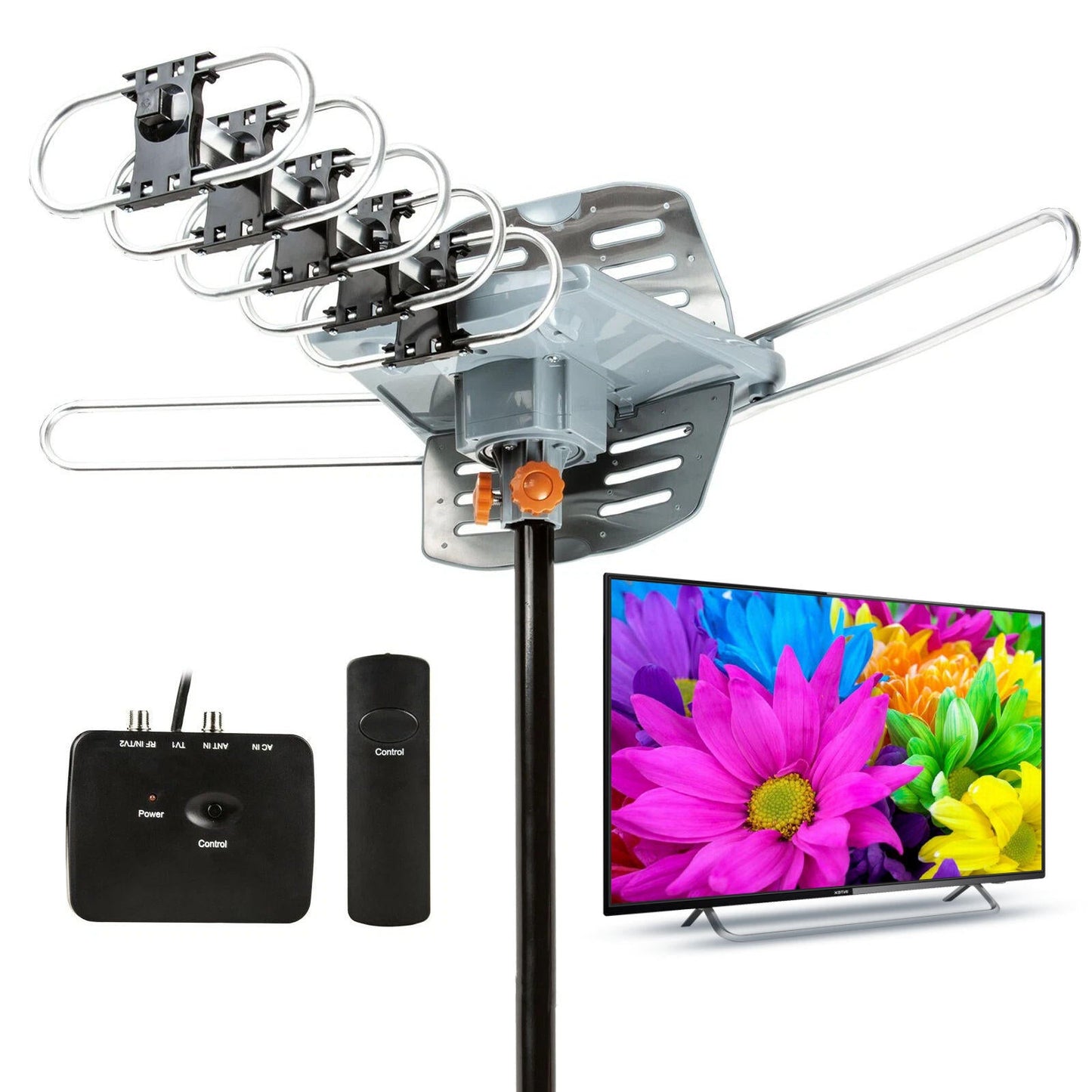 Long Range Digital HD TV Antenna with Full 360...