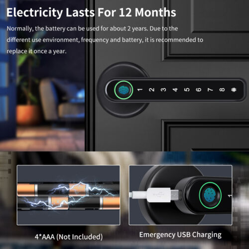 Fingerprint Smart Door Lock - Mobile App Remote Control...