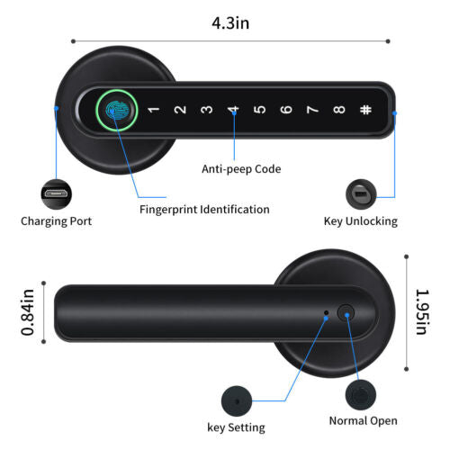 Fingerprint Smart Door Lock - Mobile App Remote Control...