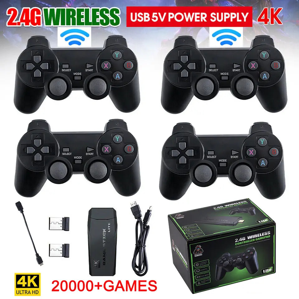 HDMI 4K TV Game Stick Console | 64GB with 20,000+ Retro...