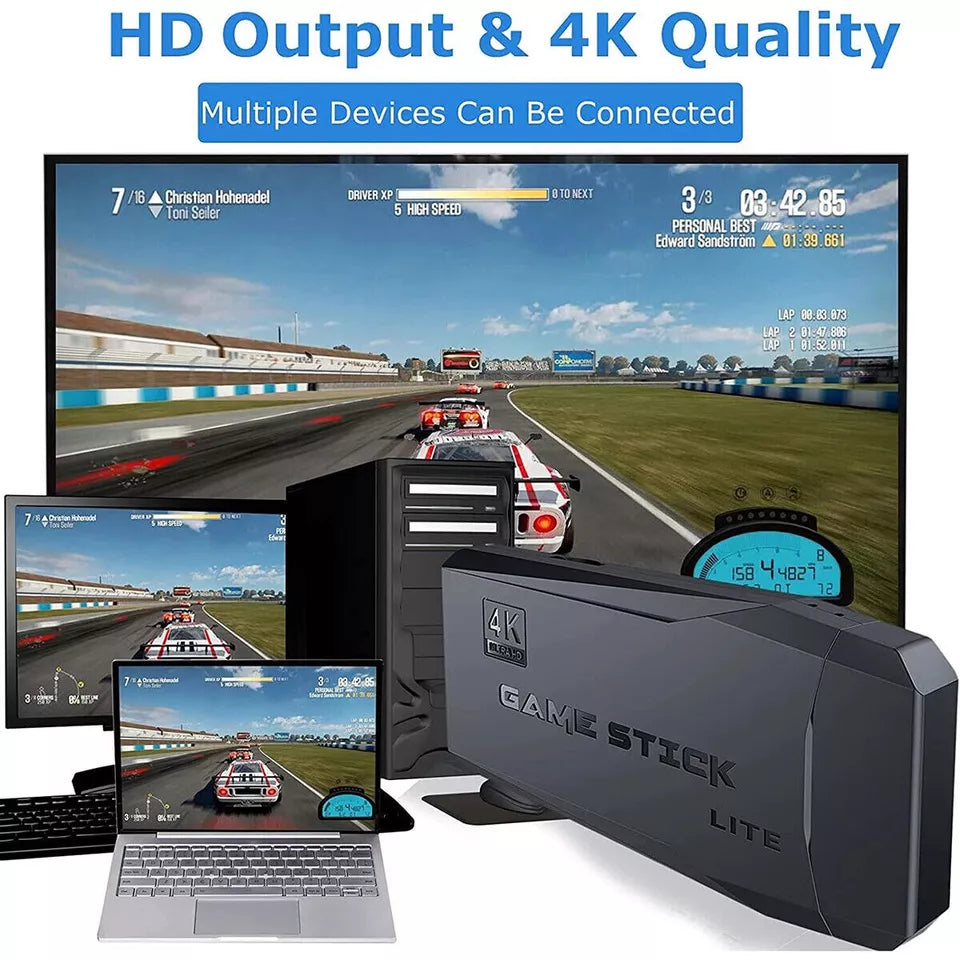 HDMI 4K TV Game Stick Console | 64GB with 20,000+ Retro...